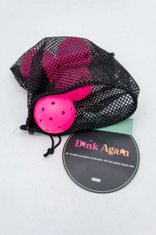Outdoor Pickleball Set of 6 - Pink